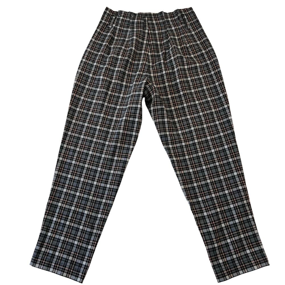 American Eagle Plaid women’s Pants size 6 Black pink Tapered Leg